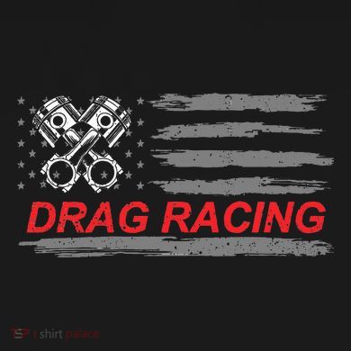 American Flag Drag Racing Car Lover Bucket Hat