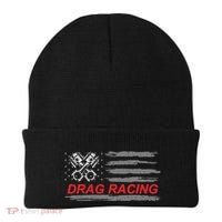 American Flag Drag Racing Car Lover Beanie thumb 0