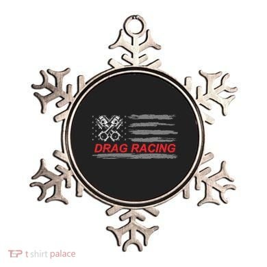 American Flag Drag Racing Car Lover Ornament