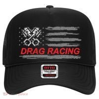 American Flag Drag Racing Car Lover Hat thumb 0