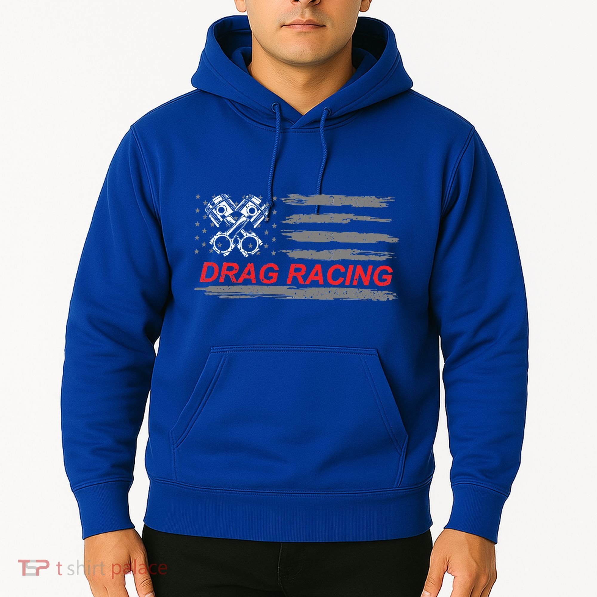 American Flag Drag Racing Car Lover Hoodie