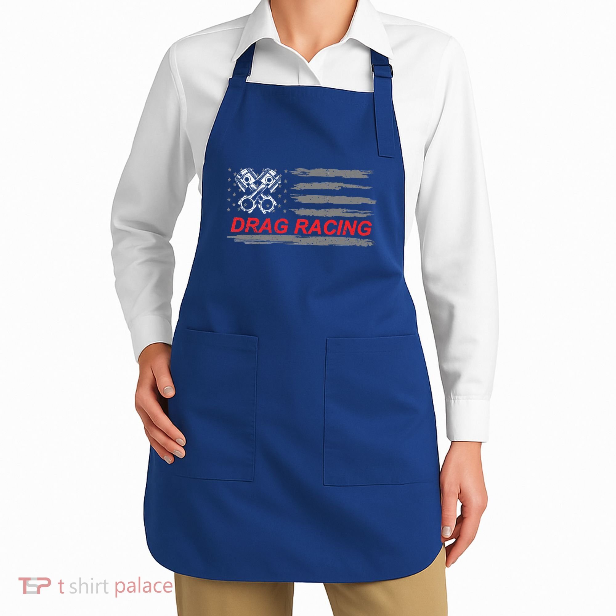 American Flag Drag Racing Car Lover Apron
