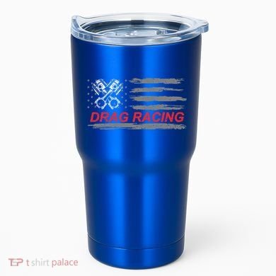 American Flag Drag Racing Car Lover Tumbler