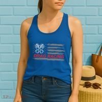 American Flag Drag Racing Car Lover Women's Tank Top thumb 2