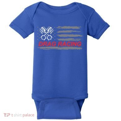 American Flag Drag Racing Car Lover Baby Bodysuit