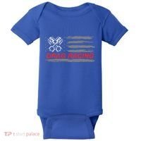 American Flag Drag Racing Car Lover Baby Bodysuit thumb 0