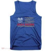 American Flag Drag Racing Car Lover Tank Top thumb 0