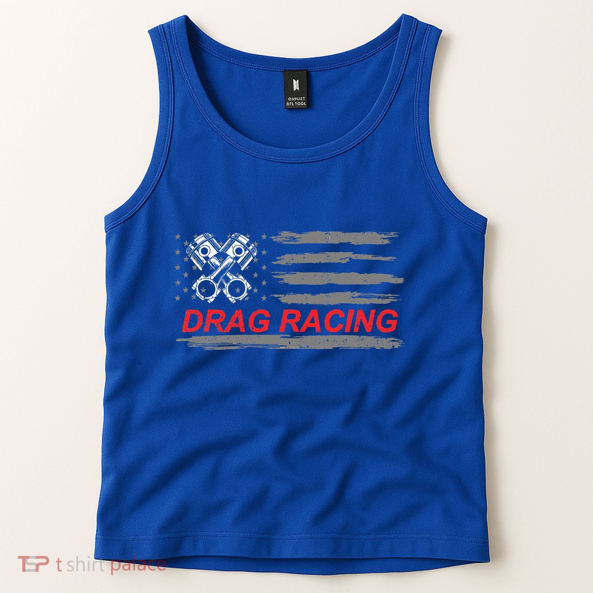 American Flag Drag Racing Car Lover Tank Top