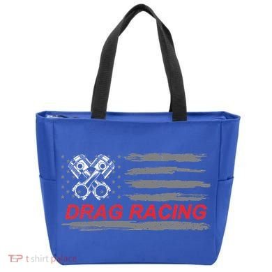 American Flag Drag Racing Car Lover Tote Bag