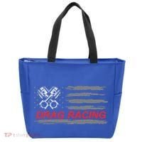 American Flag Drag Racing Car Lover Tote Bag thumb 0