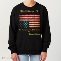 American Flag Distress Upside Down Thomas Jefferson Patriot Women's Sweatshirt thumb 0