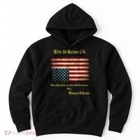 American Flag Distress Upside Down Thomas Jefferson Patriot Hoodie thumb 0