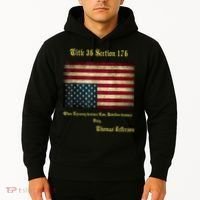 American Flag Distress Upside Down Thomas Jefferson Patriot Hoodie thumb 2