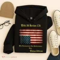 American Flag Distress Upside Down Thomas Jefferson Patriot Hoodie thumb 4