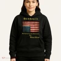 American Flag Distress Upside Down Thomas Jefferson Patriot Hoodie thumb 5