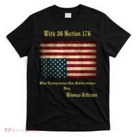 American Flag Distress Upside Down Thomas Jefferson Patriot T-Shirt thumb 0