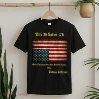 American Flag Distress Upside Down Thomas Jefferson Patriot T-Shirt thumb 2