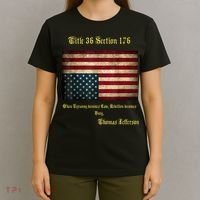 American Flag Distress Upside Down Thomas Jefferson Patriot T-Shirt thumb 4