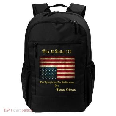 American Flag Distress Upside Down Thomas Jefferson Patriot Backpack