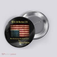 American Flag Distress Upside Down Thomas Jefferson Patriot Button thumb 0