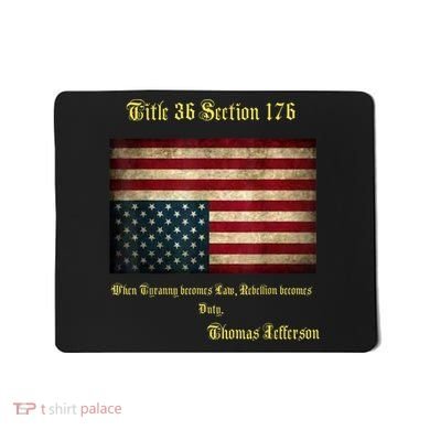 American Flag Distress Upside Down Thomas Jefferson Patriot Mousepad