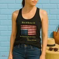 American Flag Distress Upside Down Thomas Jefferson Patriot Women's Tank Top thumb 2