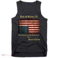 American Flag Distress Upside Down Thomas Jefferson Patriot Tank Top thumb 0