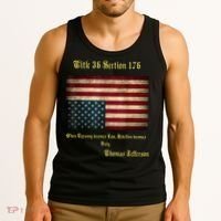 American Flag Distress Upside Down Thomas Jefferson Patriot Tank Top thumb 3