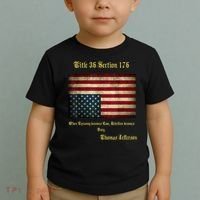 American Flag Distress Upside Down Thomas Jefferson Patriot Toddler T-Shirt thumb 2