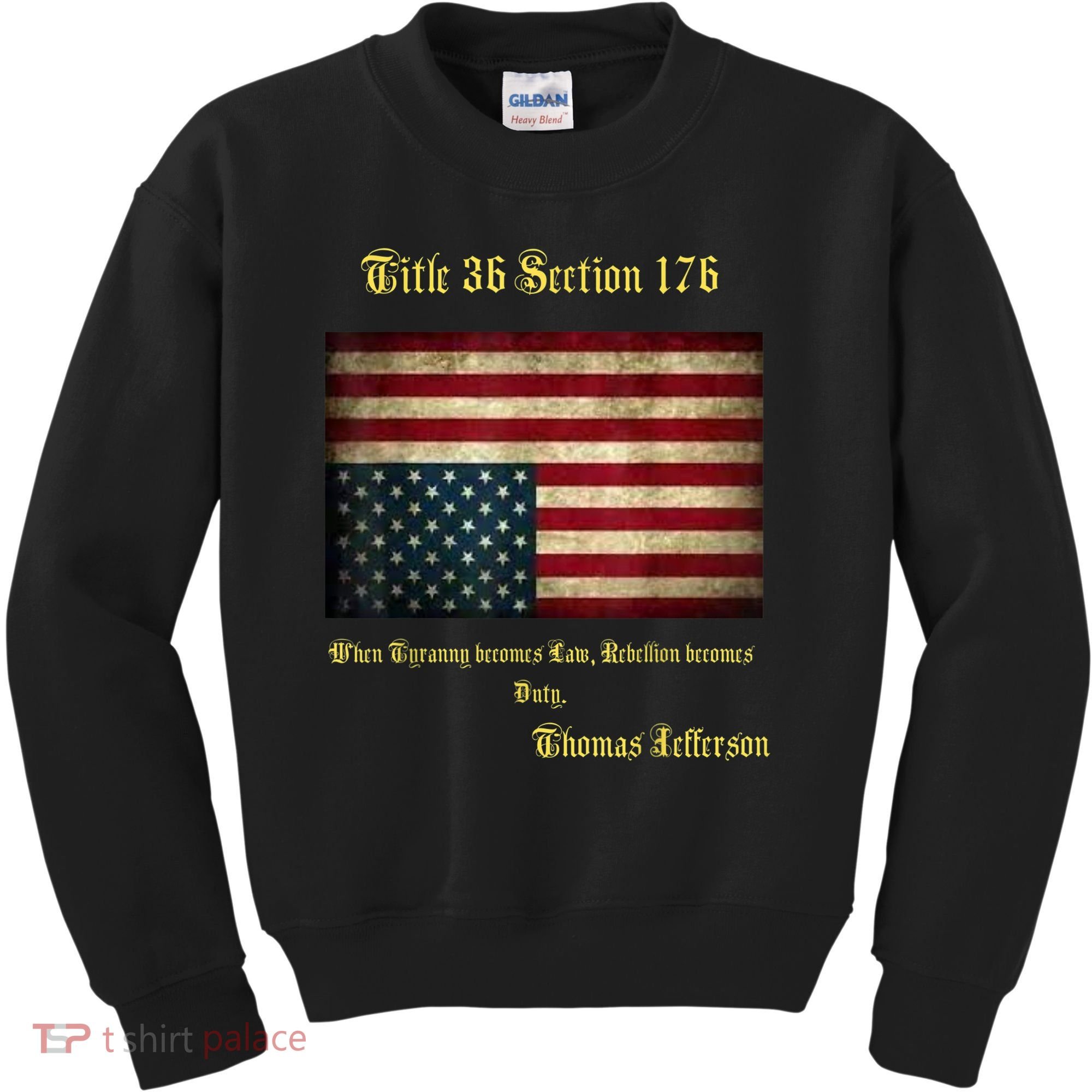 American Flag Distress Upside Down Thomas Jefferson Patriot Kids Sweatshirt
