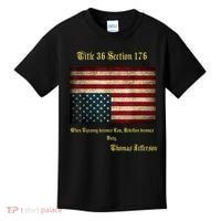 American Flag Distress Upside Down Thomas Jefferson Patriot Kids T-Shirt thumb 0