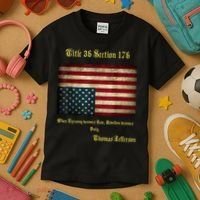 American Flag Distress Upside Down Thomas Jefferson Patriot Kids T-Shirt thumb 3