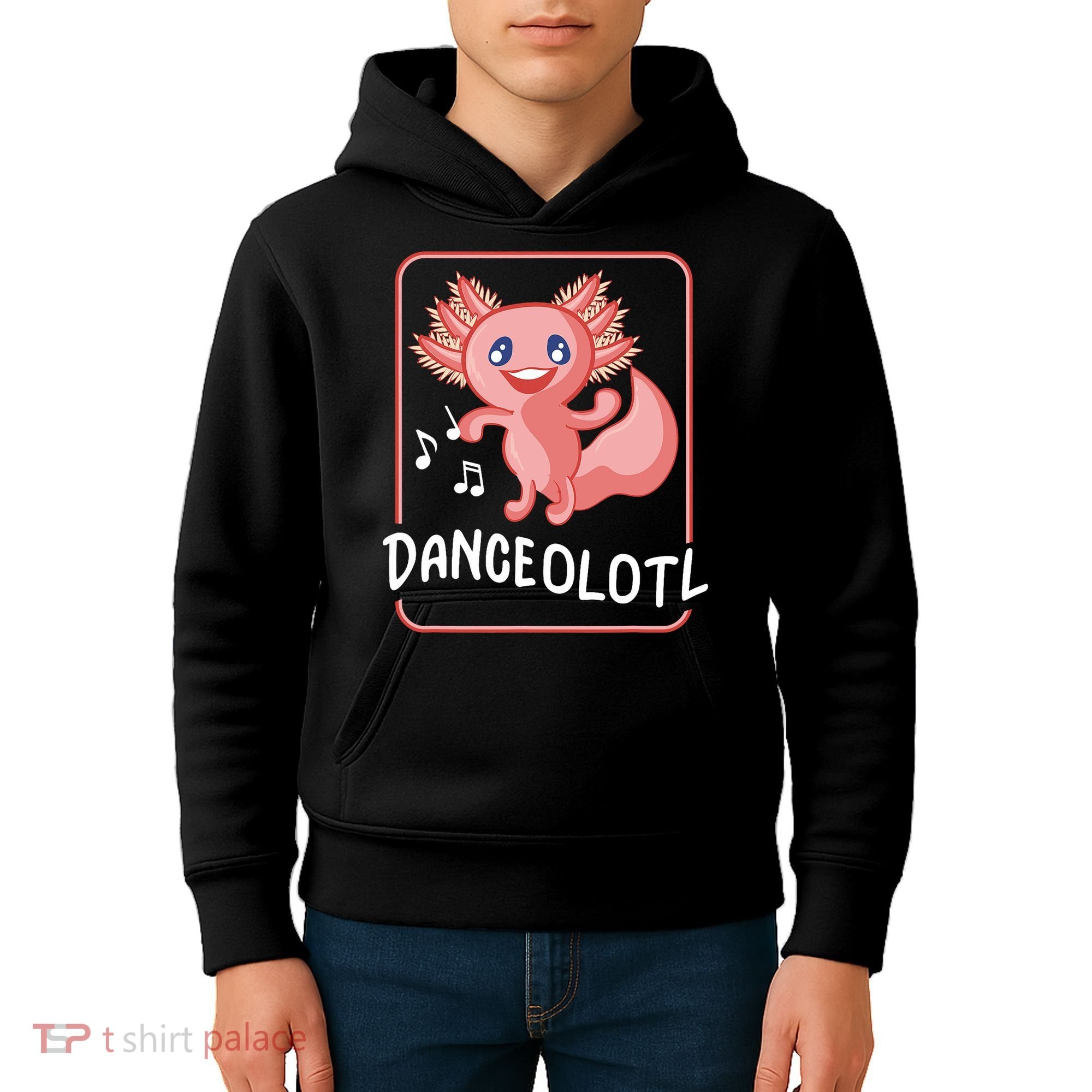 Axolotl Funny Dancing Danceolotl Amphibian Dancer Women Kids Hoodie