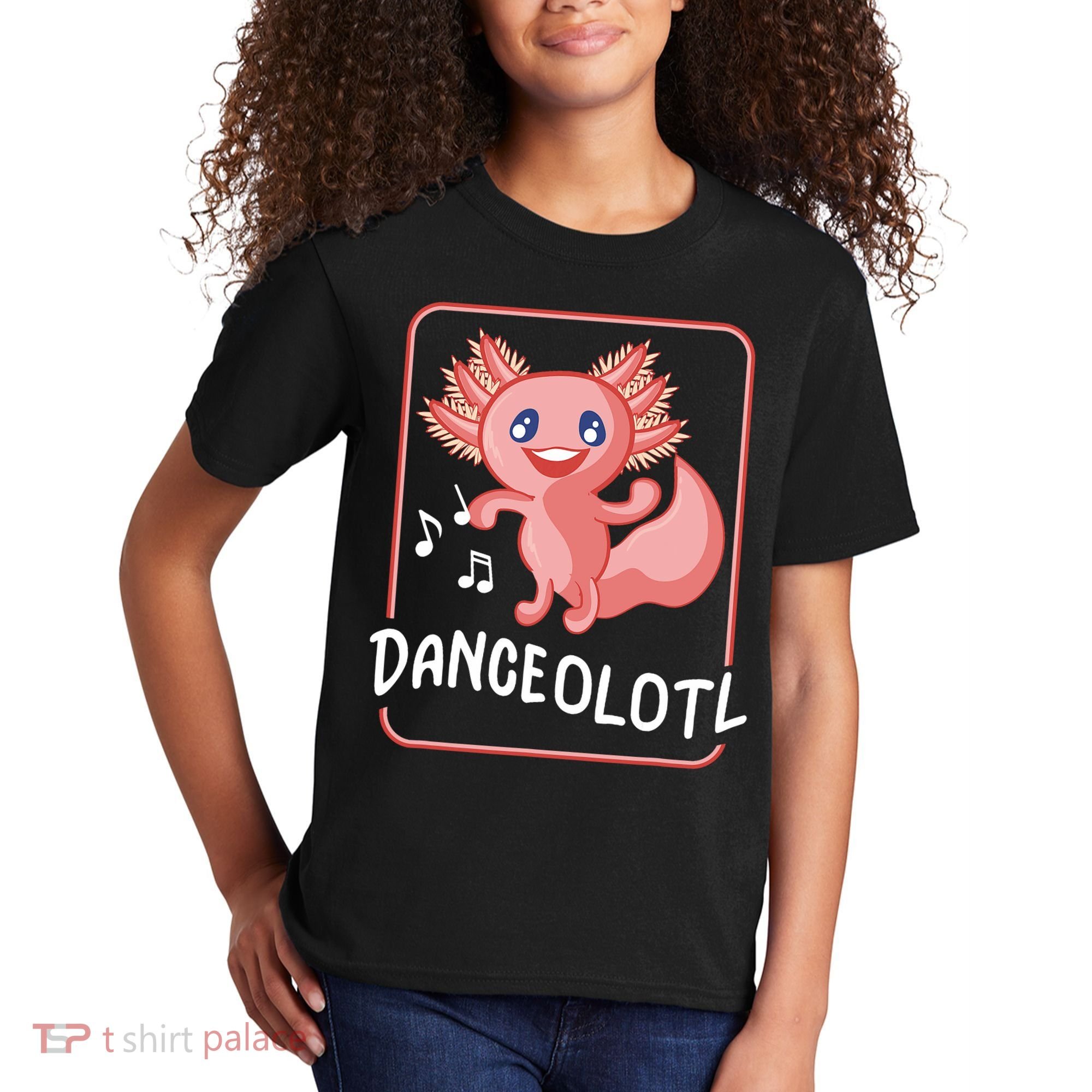 Axolotl Funny Dancing Danceolotl Amphibian Dancer Women Kids T-Shirt