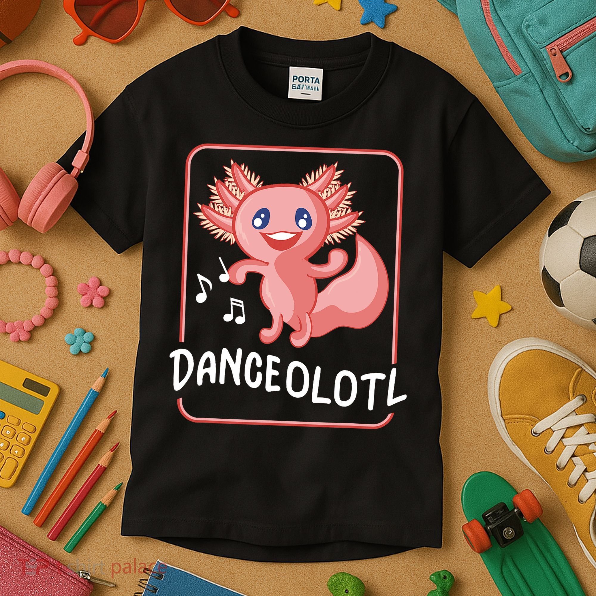 Axolotl Funny Dancing Danceolotl Amphibian Dancer Women Kids T-Shirt