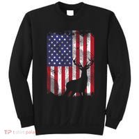 American Flag Deer Elk Hunting USA Patriotic Hunter Gift Sweatshirt thumb 0