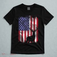 American Flag Deer Elk Hunting USA Patriotic Hunter Gift T-Shirt thumb 5