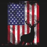 American Flag Deer Elk Hunting USA Patriotic Hunter Gift Bucket Hat thumb 4