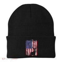 American Flag Deer Elk Hunting USA Patriotic Hunter Gift Beanie thumb 0