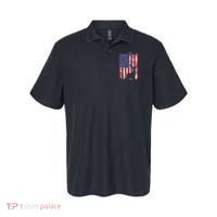 American Flag Deer Elk Hunting USA Patriotic Hunter Gift Polo thumb 0