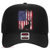 American Flag Deer Elk Hunting USA Patriotic Hunter Gift Hat thumb 0