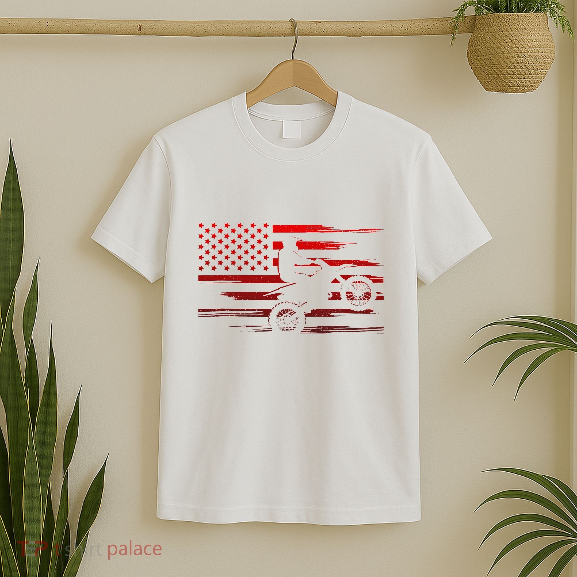 American Flag Dirt Bike Apparel Dirt Bike Motocross T-Shirt
