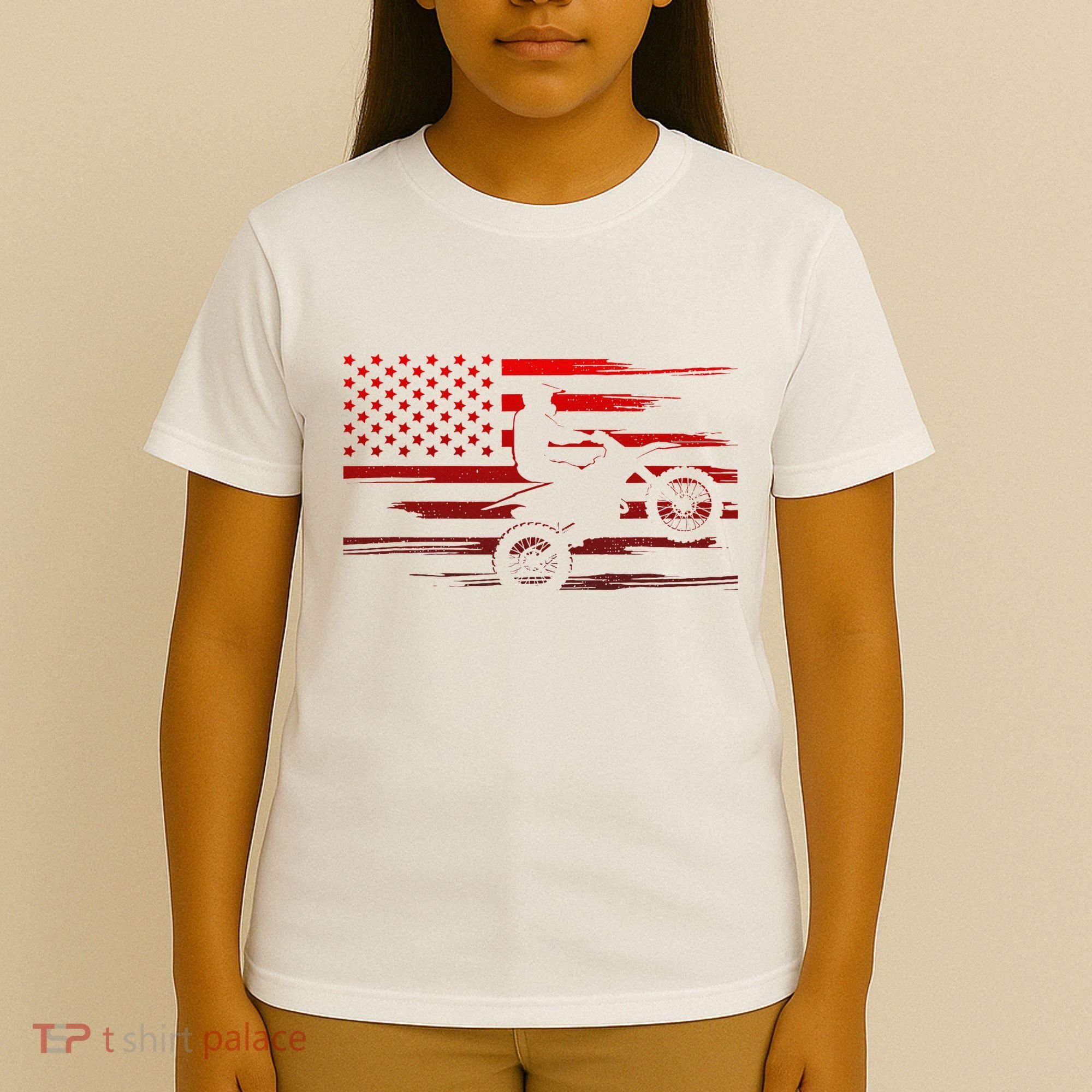 American Flag Dirt Bike Apparel Dirt Bike Motocross T-Shirt