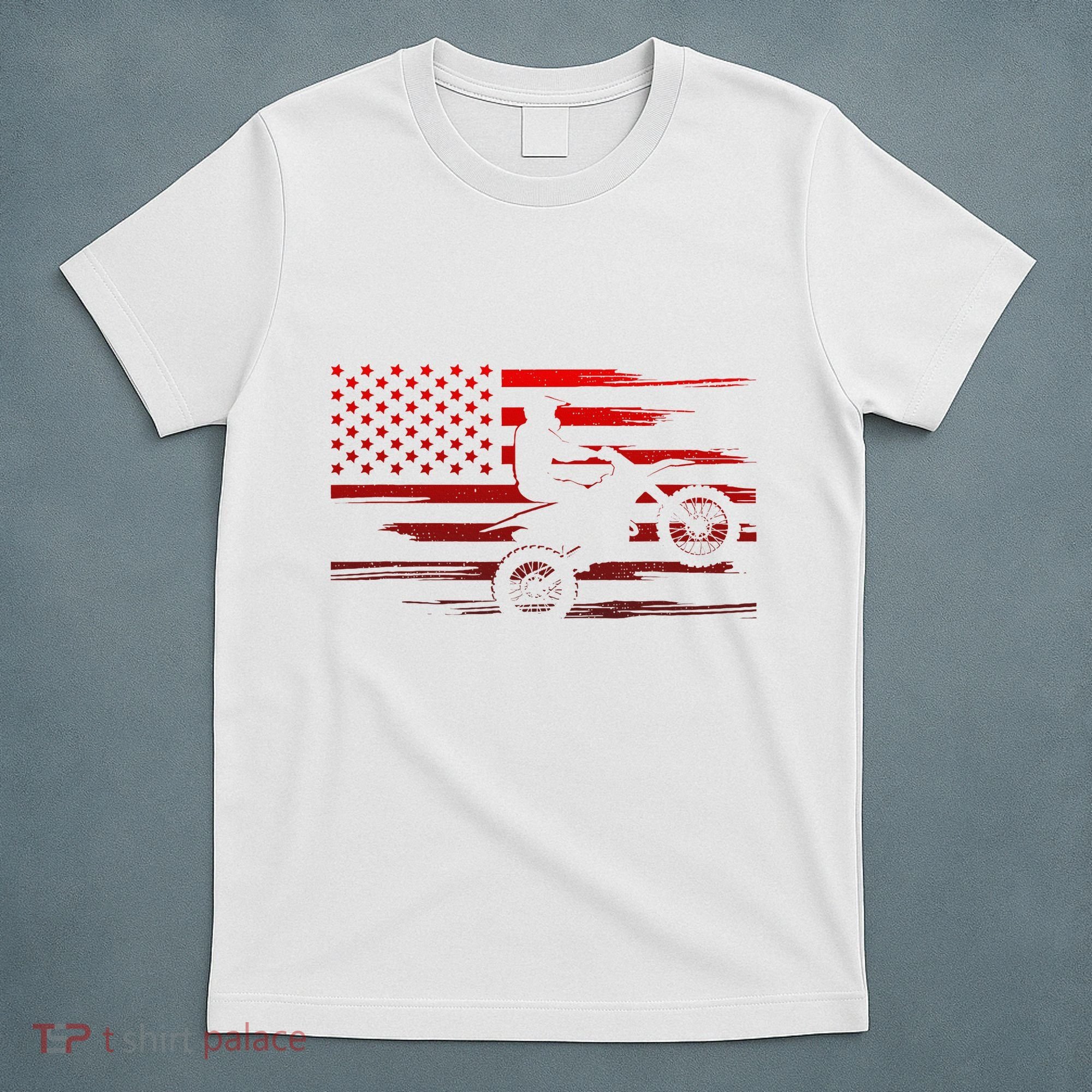 American Flag Dirt Bike Apparel Dirt Bike Motocross T-Shirt