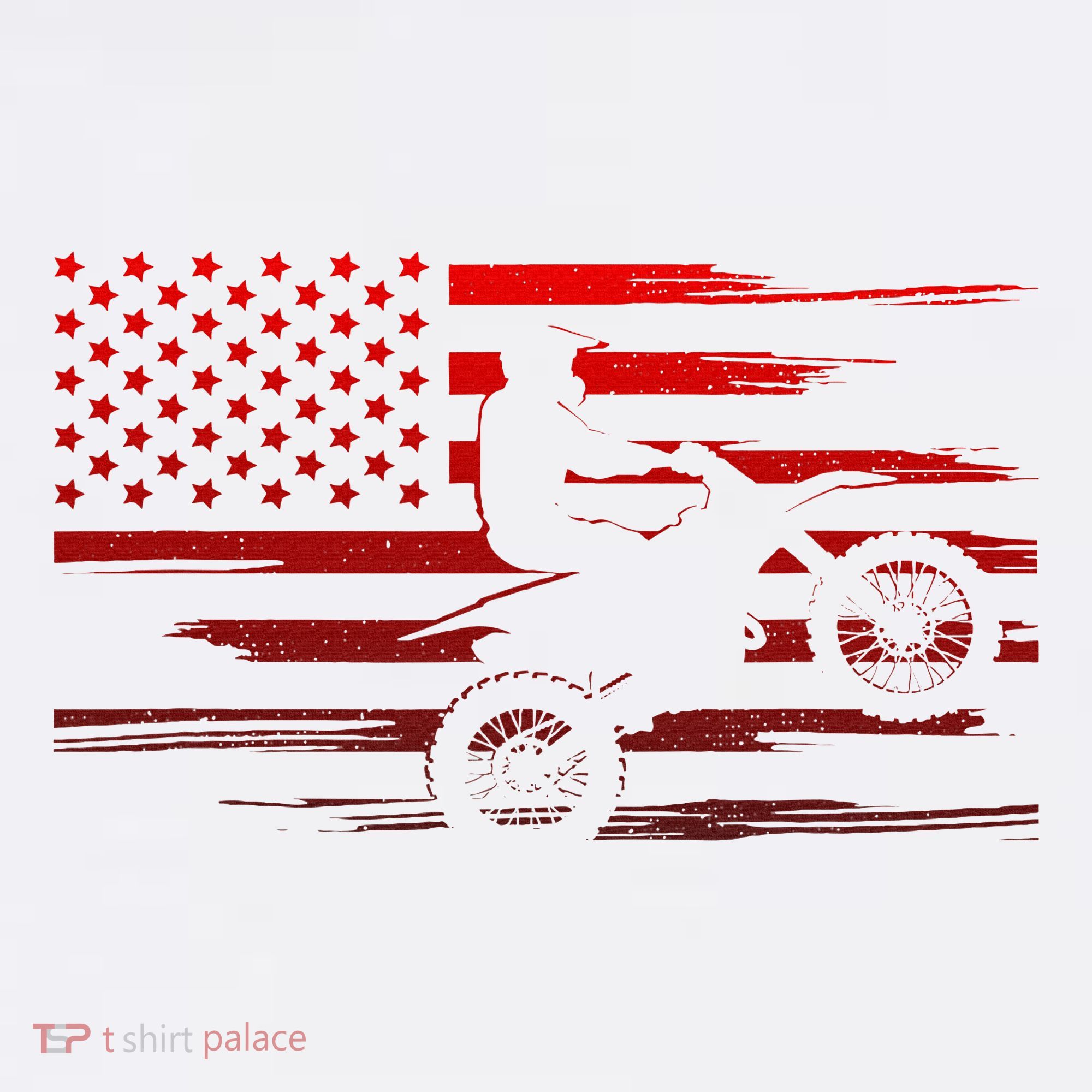 American Flag Dirt Bike Apparel Dirt Bike Motocross T-Shirt