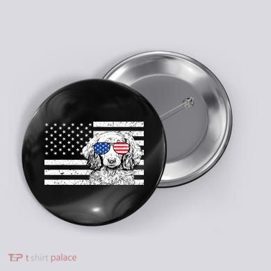 American Flag Dachshund Weiner Dog Us Patriotic Gift Button