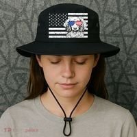 American Flag Dachshund Weiner Dog Us Patriotic Gift Bucket Hat thumb 3