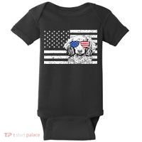 American Flag Dachshund Weiner Dog Us Patriotic Gift Baby Bodysuit thumb 0