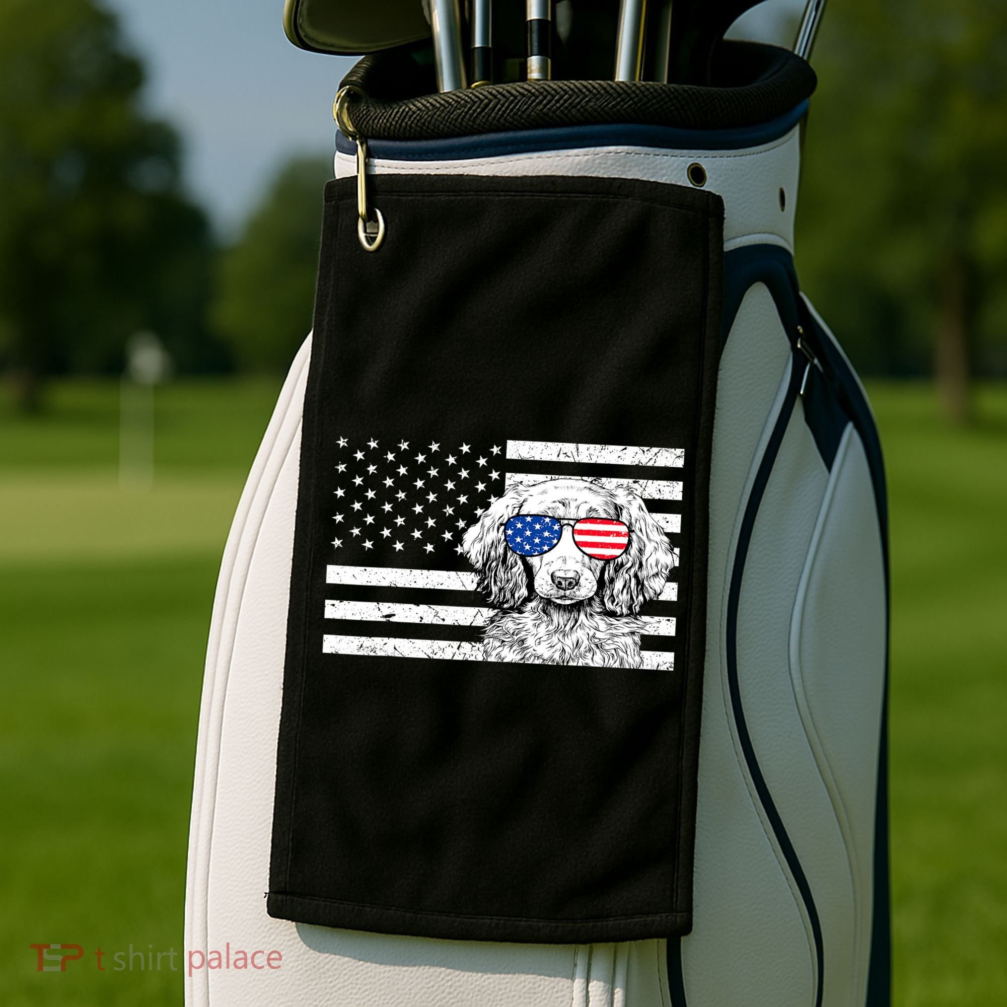 American Flag Dachshund Weiner Dog Us Patriotic Gift Golf Towel