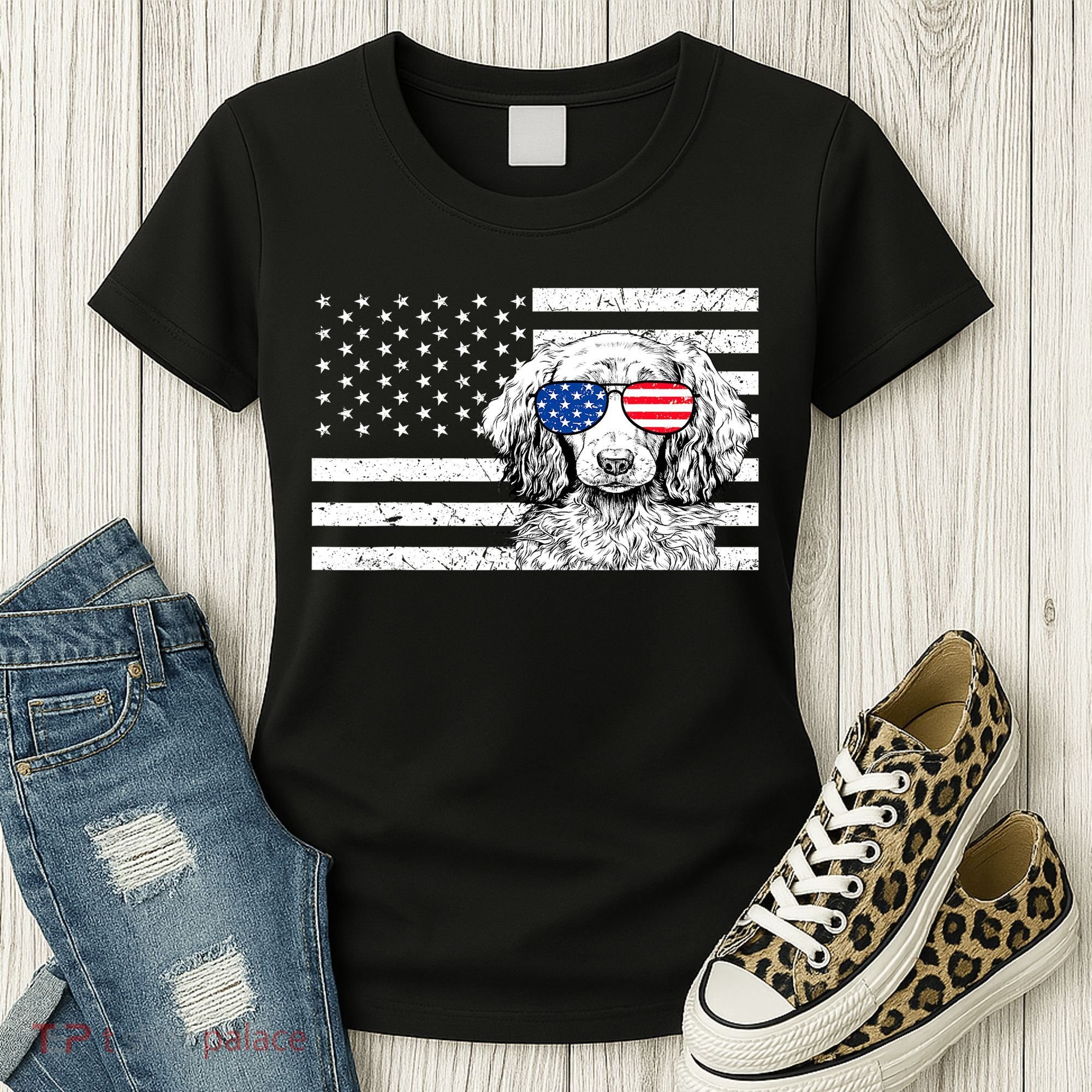 American Flag Dachshund Weiner Dog Us Patriotic Gift Women's T-Shirt